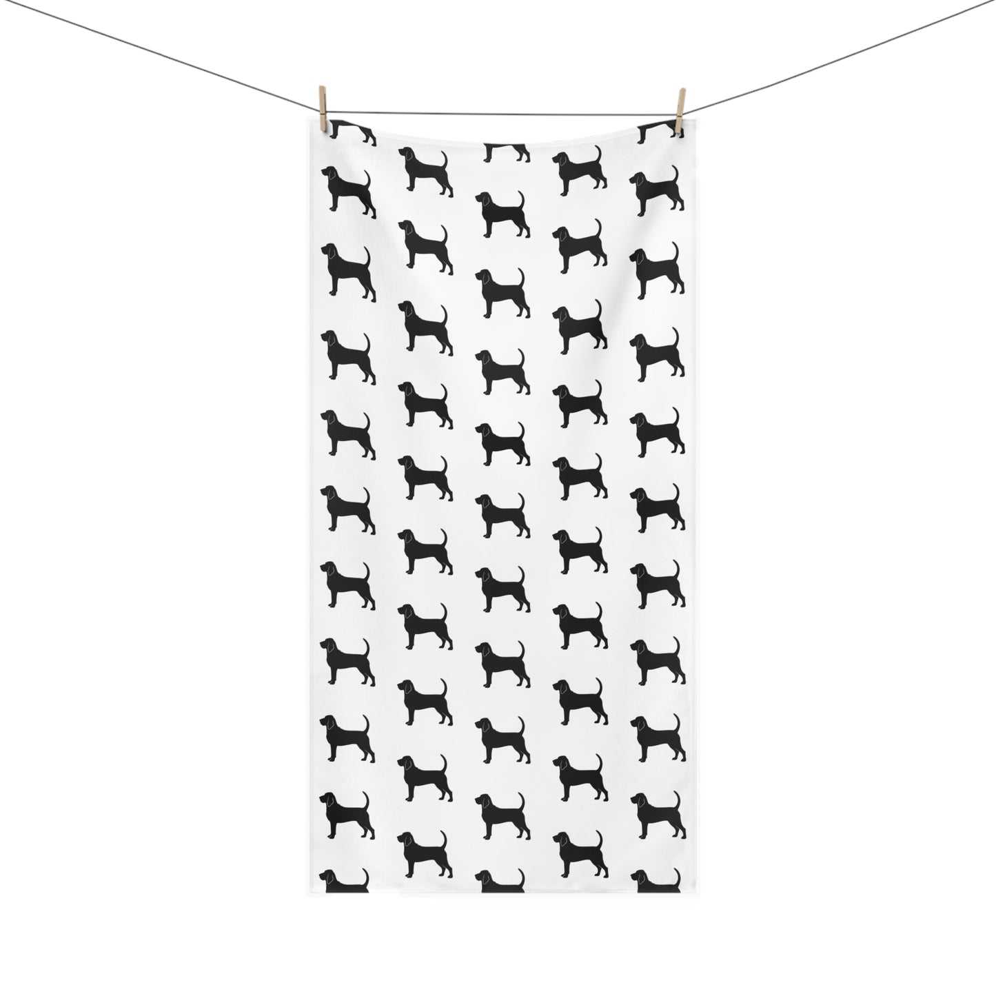 Bloodhound Silhouette Mink-Cotton  Beach Towel