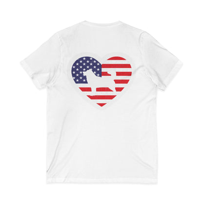 Malamute Flag Unisex Short Sleeve V-Neck Tee