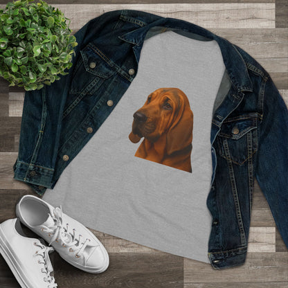 Bloodhound Head Women's Short Sleeve Crewneck Tee