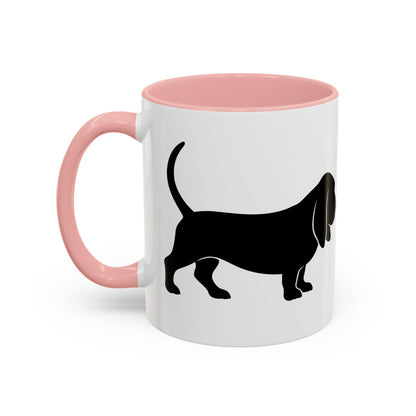 Basset Silhouette 2-Tone Coffee Mug