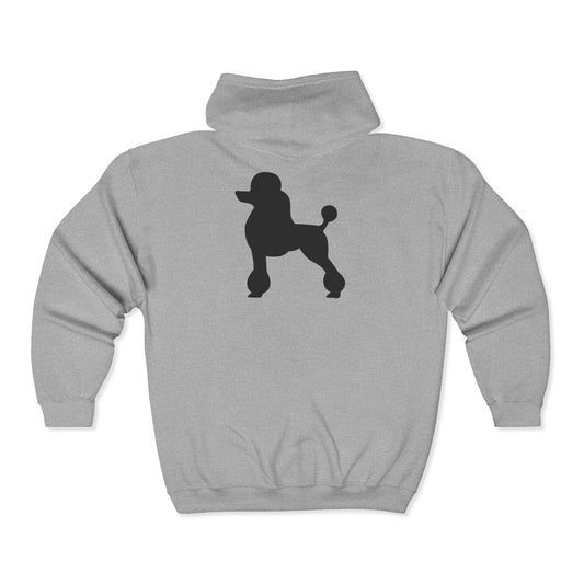 Poodle Silhouette Unisex Full Zip Hoodie
