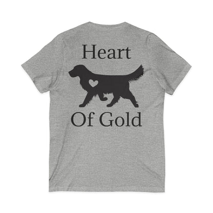 Heart Of Gold Unisex Short Sleeve V-Neck Tee