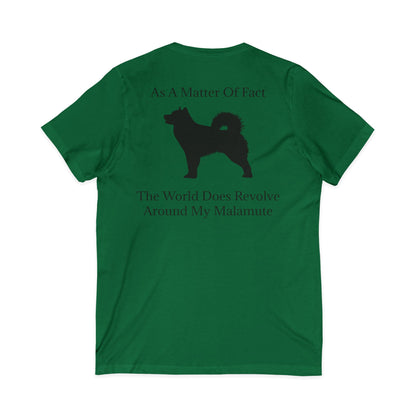 Matter Of Fact Malamute Unisex Short Sleeve V-Neck Tee