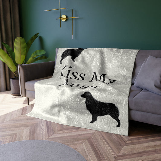 Kiss My Auss Crushed Velvet Blanket