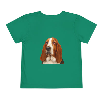 Basset Head Toddler Unisex Short Sleeve Crewneck Tee