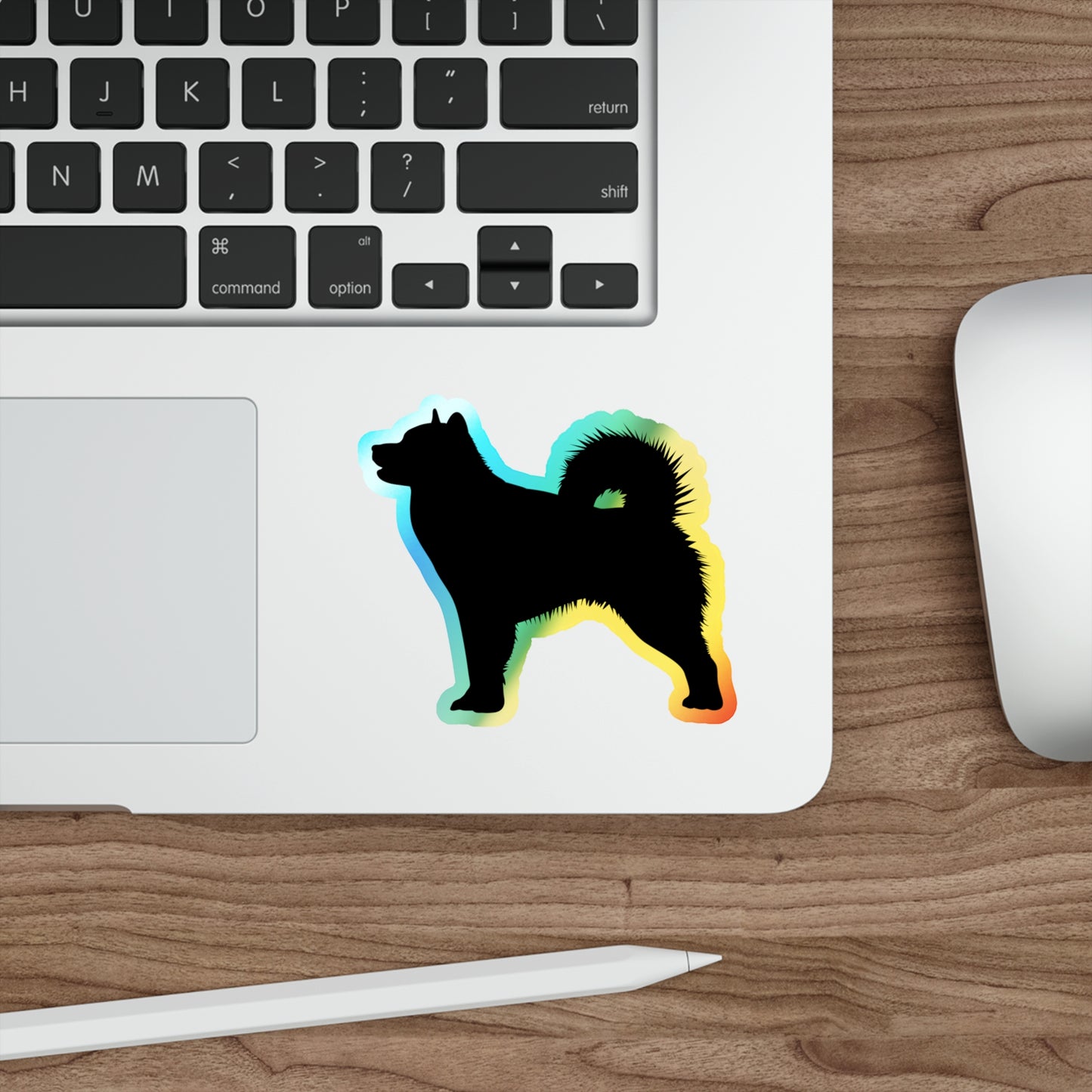 Malamute Silhouette Holographic Sticker