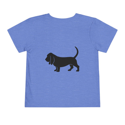 Basset Hound Silhouette Toddler Unisex Short Sleeve Crewneck Tee