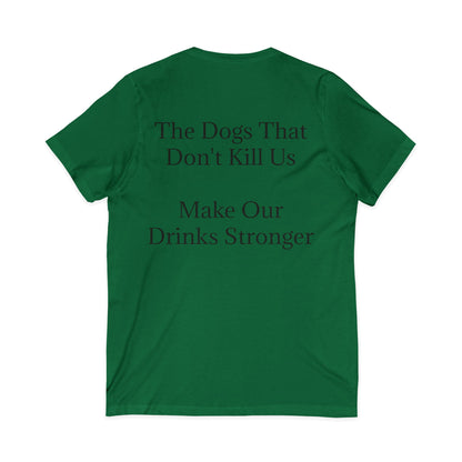 Drinks Stronger Unisex Short Sleeve V-Neck Tee