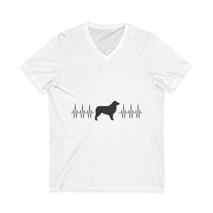 My Heart Beats For Aussies Unisex Short Sleeve V-Neck Tee