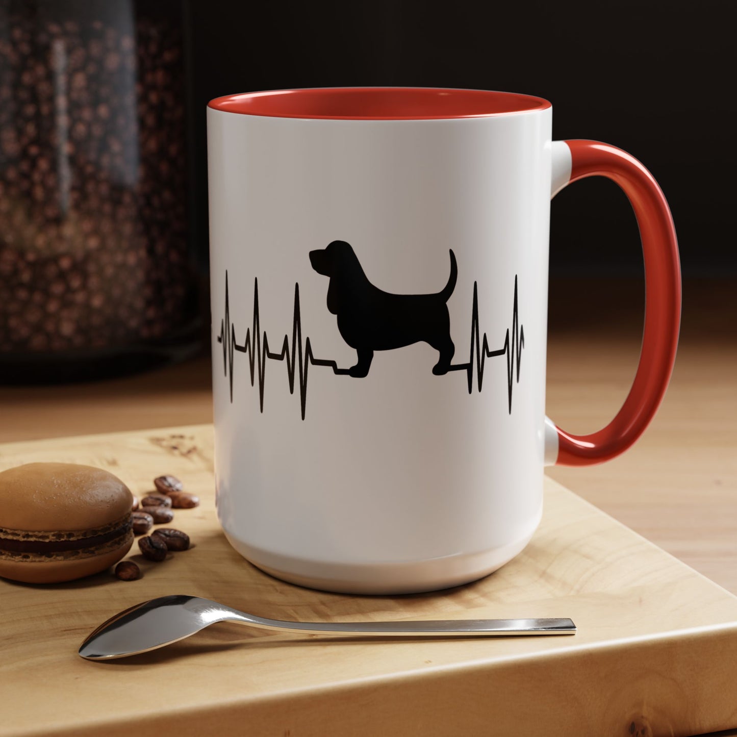 My Heart Beats For Bassets 2-Tone Coffee Mug