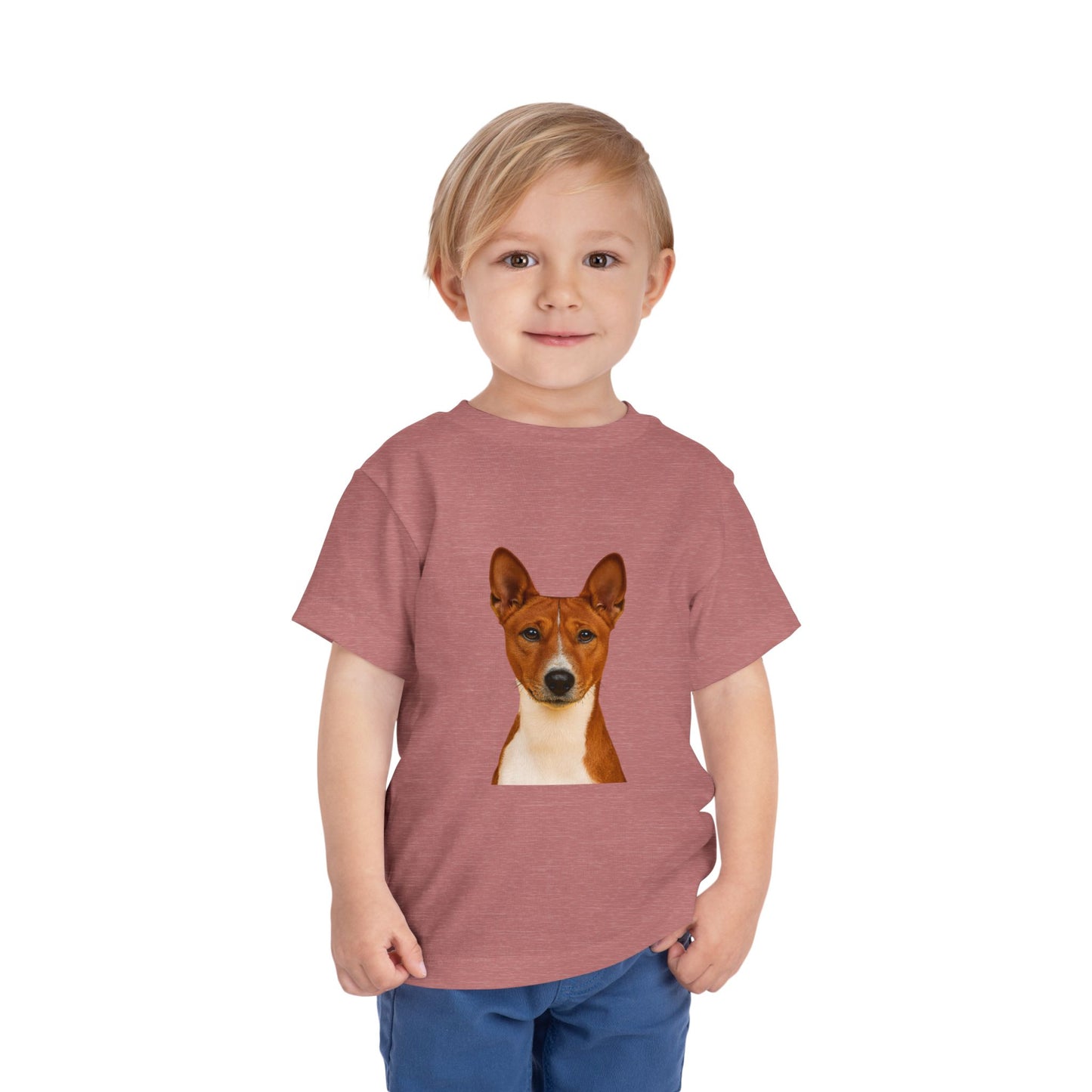 Basenji Head Toddler Unisex Short Sleeve Crewneck Tee