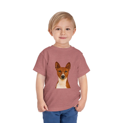 Basenji Head Toddler Unisex Short Sleeve Crewneck Tee