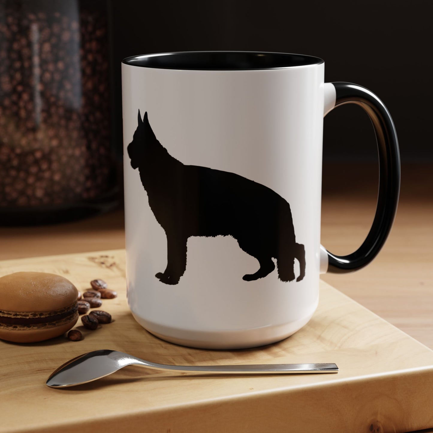 German Shepherd Silhouette 2-Tone Coffee Mug