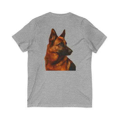 German Shepherd Head Unisex Short Sleeve V-Neck Tee