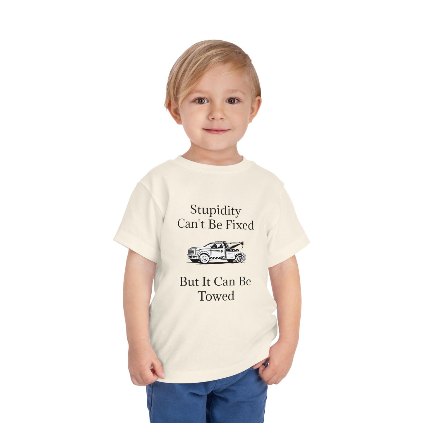 Stupidity Wheel Lift Tow Truck Toddler Unisex Short Sleeve Crewneck Tee