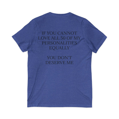 50 Personalities Unisex Short Sleeve V-Neck Tee