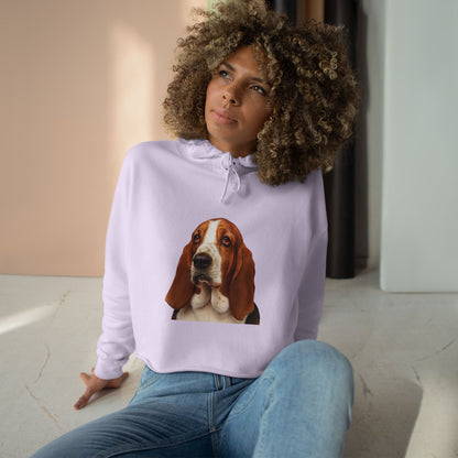 Basset Head Women's Crop Hoodie