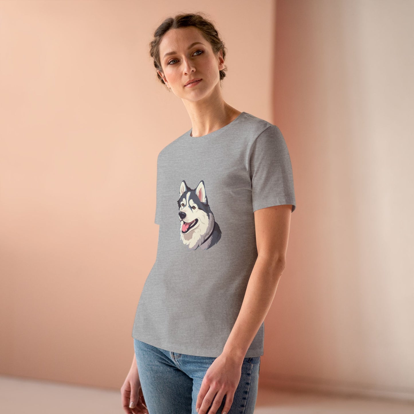 Malamute Head Women's Short Sleeve Crewneck Tee