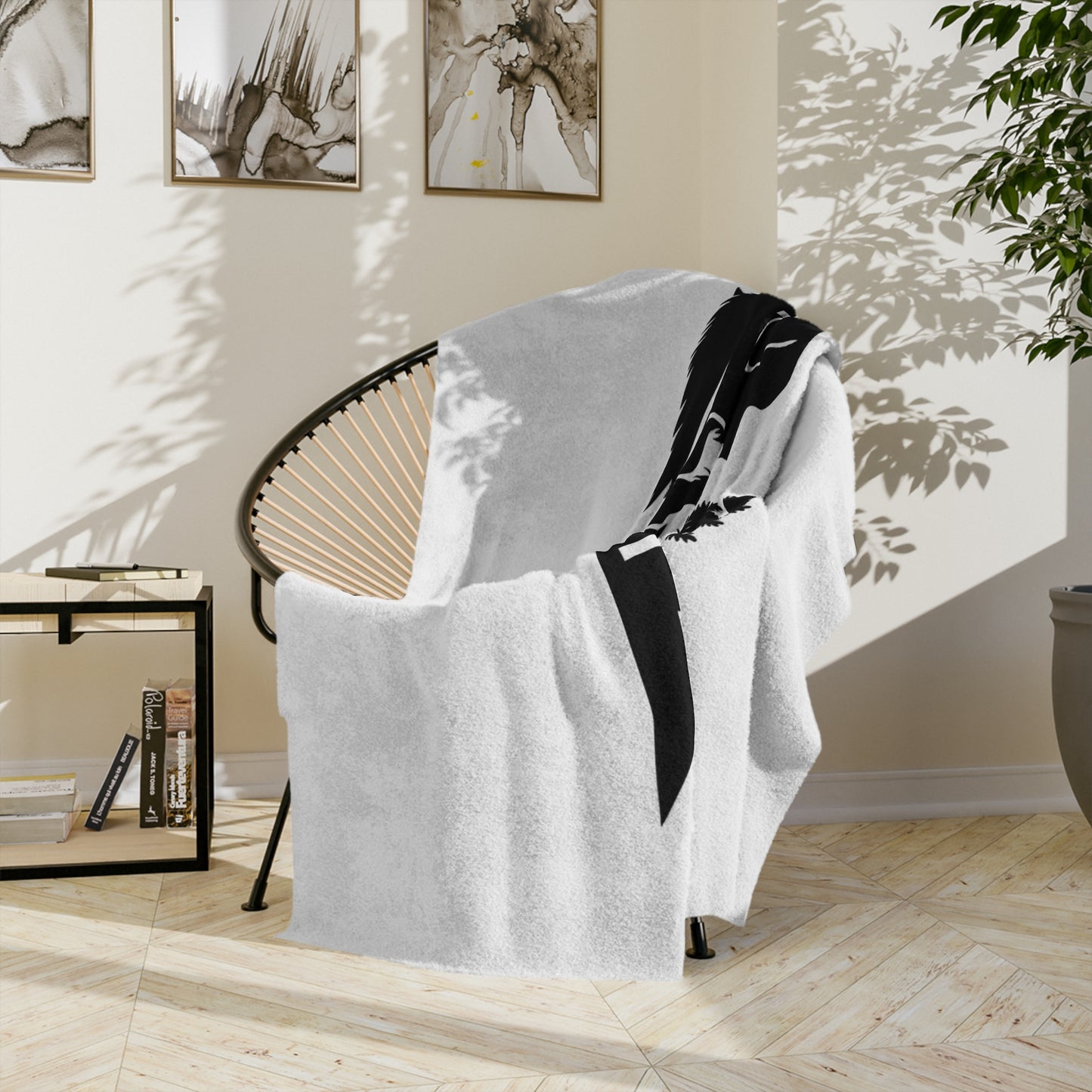 Golden Christmas Tree Velveteen Microfiber Blanket