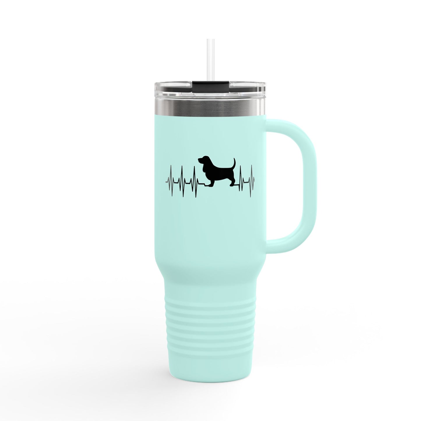 My Heart Beats For Bassets Insulated Travel Mug