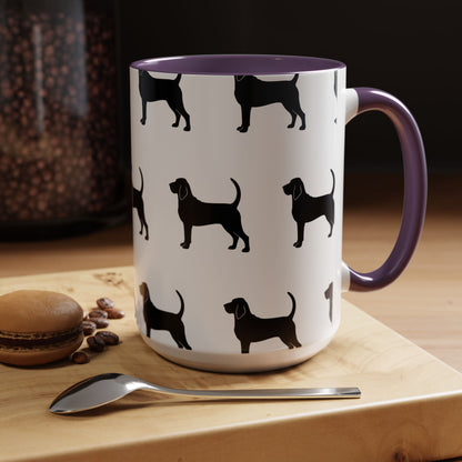 Bloodhound Silhouette 2-Tone Coffee Mug