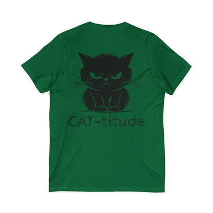 CAT-titude Unisex Short Sleeve V-Neck Tee