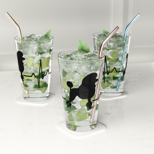 My Heart Beats For Poodles Drinking Glass