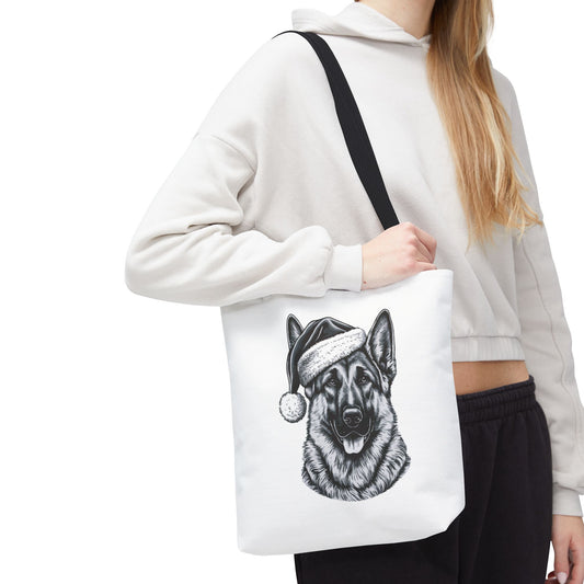 Santa Paws German Shepherd Tote Bag