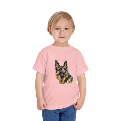 German Shepherd Head Toddler Unisex Short Sleeve Crewneck Tee