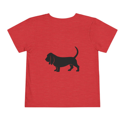 Basset Hound Silhouette Toddler Unisex Short Sleeve Crewneck Tee