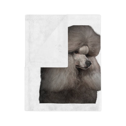 Poodle Head Velveteen Microfiber Blanket