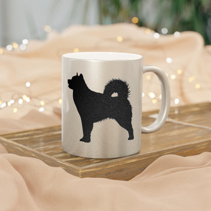 Malamute Silhouette Metallic Coffee Mug