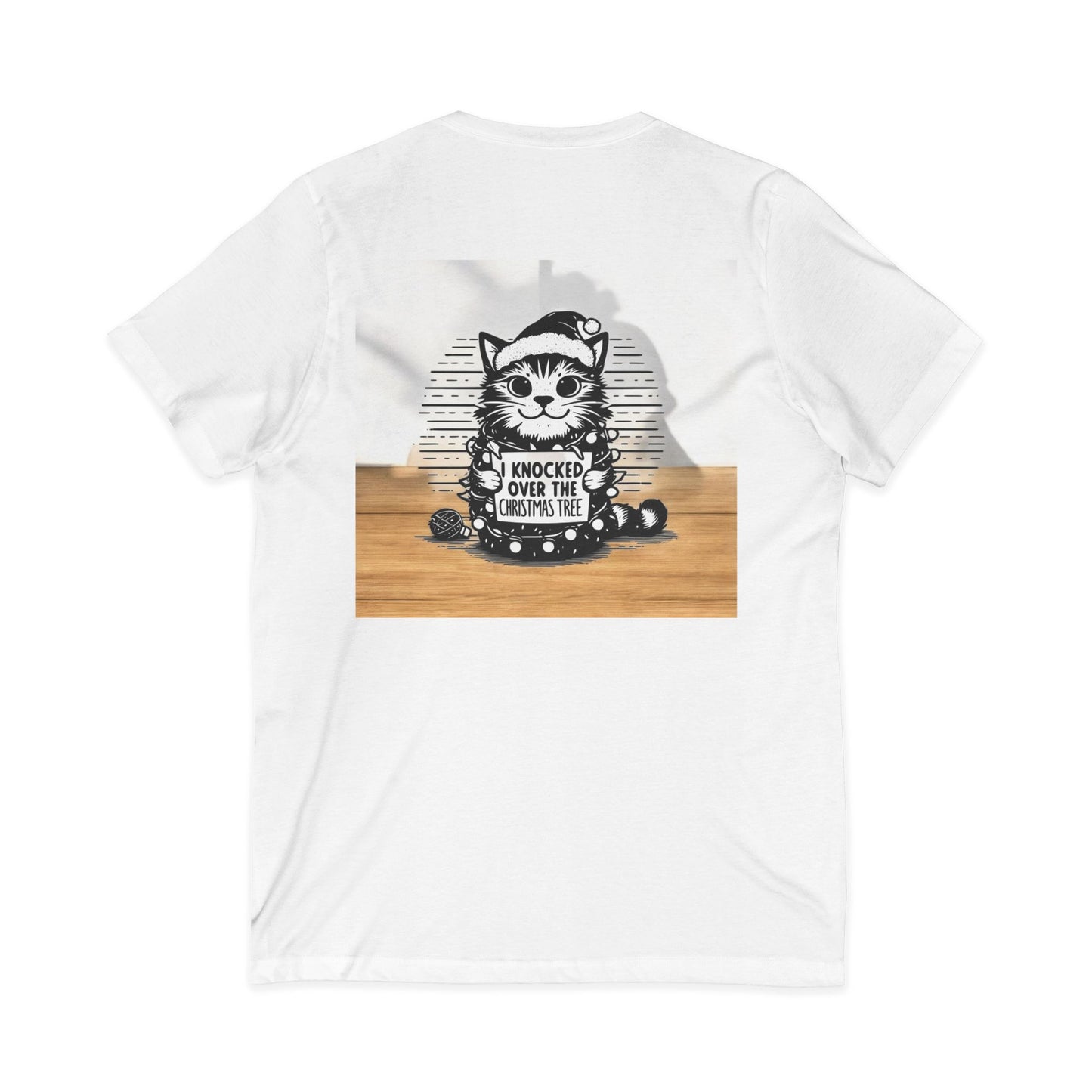 Naughty Cat Unisex Short Sleeve V-Neck Tee