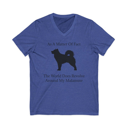 Matter Of Fact Malamute Unisex Short Sleeve V-Neck Tee