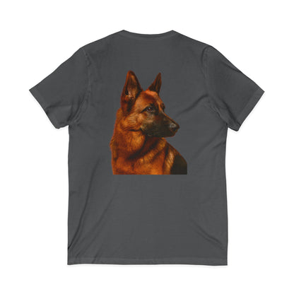 German Shepherd Head Unisex Short Sleeve V-Neck Tee
