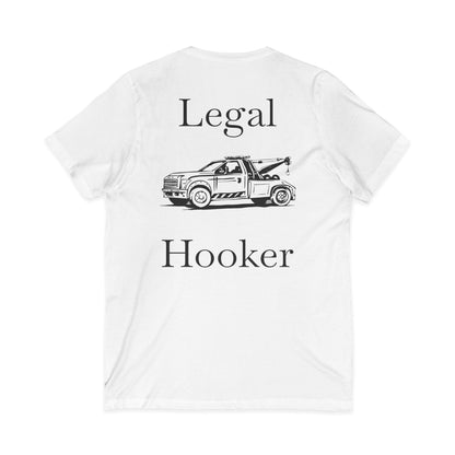 Legal H**ker Wheel Lift Tow Truck Unisex Short Sleeve V-Neck Tee