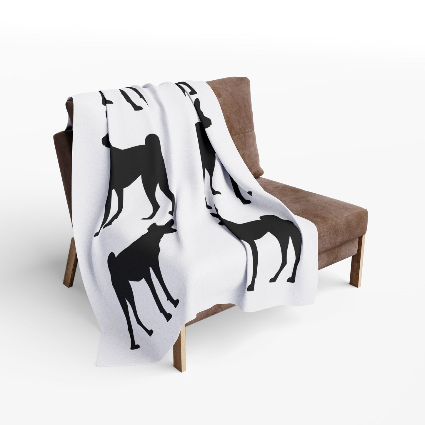 Basenji Silhouette Arctic Fleece Blanket