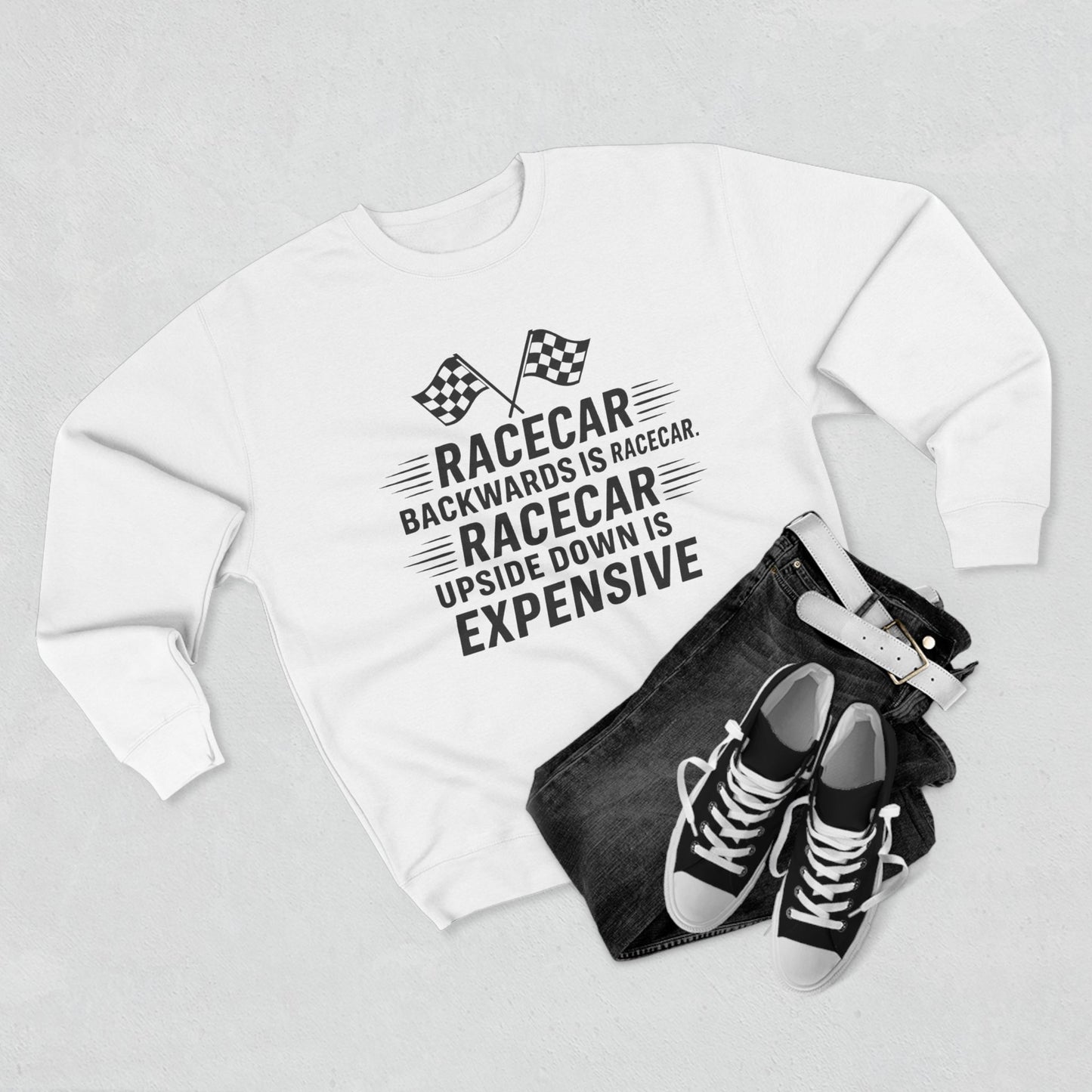 Racecar Backwards Unisex Crewneck Sweatshirt