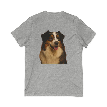 Aussie Head Unisex Short Sleeve V-Neck Tee