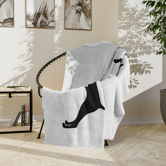 Doberman Silhouette Velveteen Microfiber Blanket