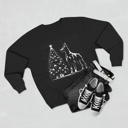 Doberman Christmas Tree Unisex Crewneck Sweatshirt