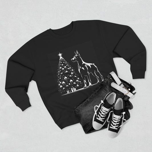 Doberman Christmas Tree Unisex Crewneck Sweatshirt