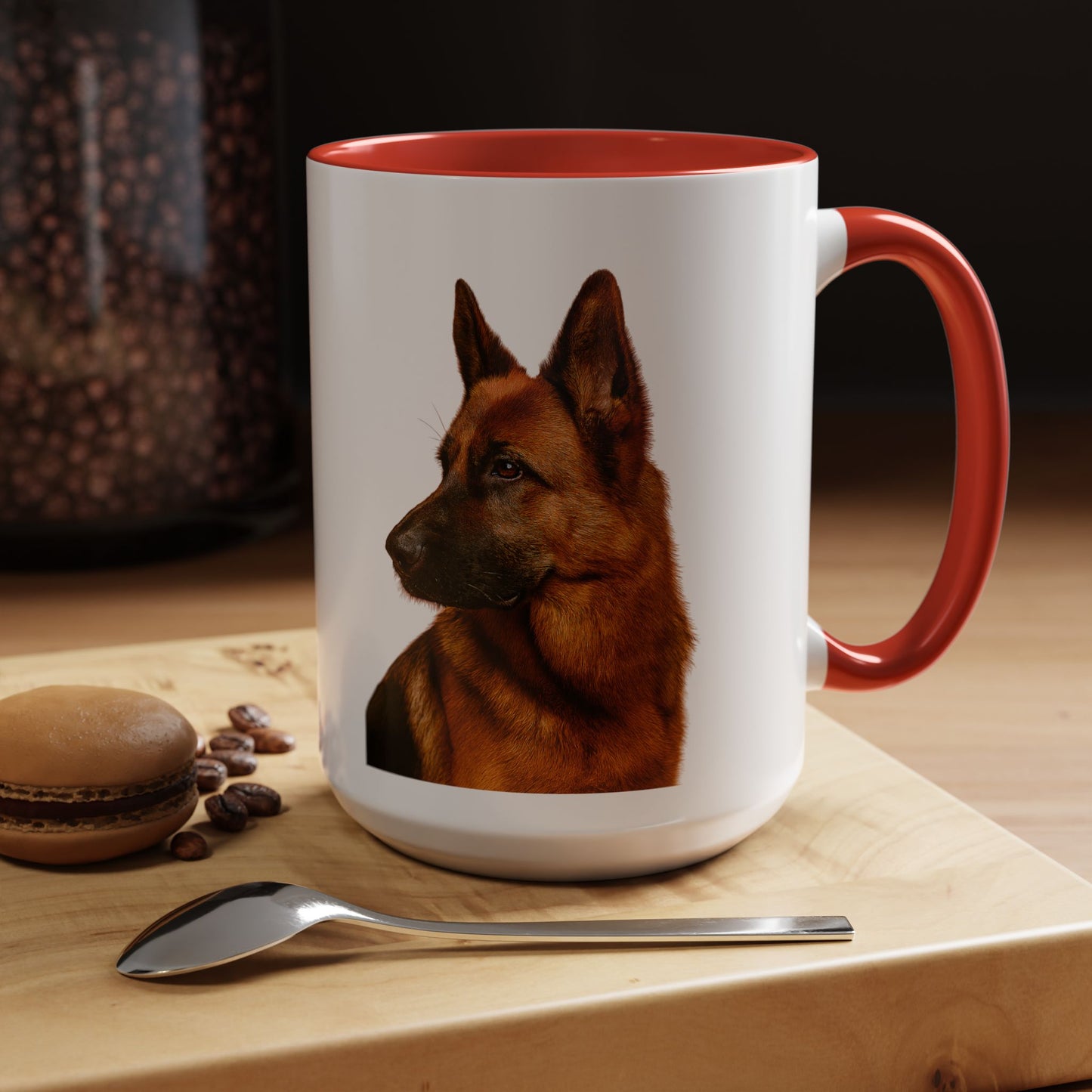 German Shepherd Head 2-Tone Coffee Mug