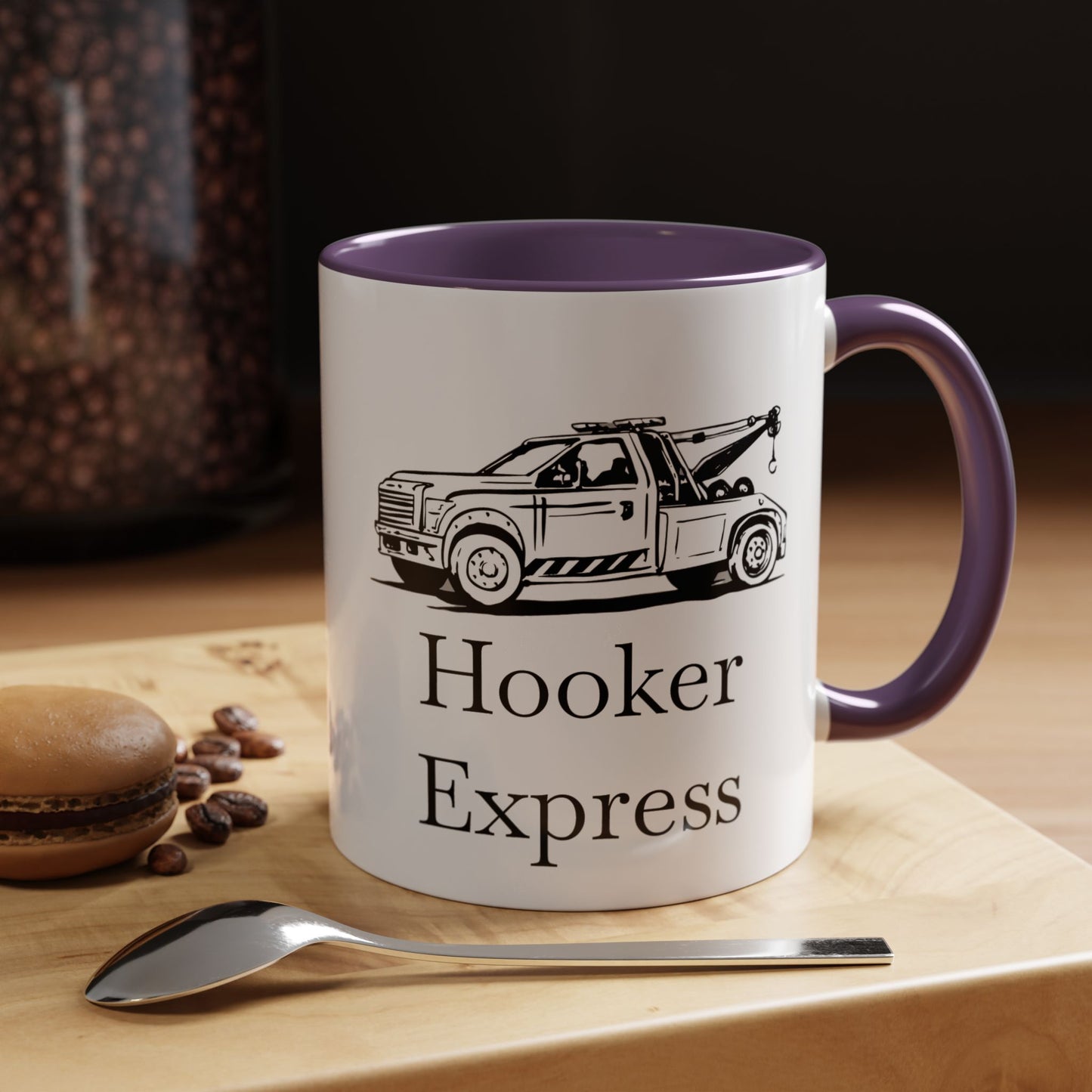 H**ker Express Wheel Lift Tow Truck 2-Tone Coffee Mug
