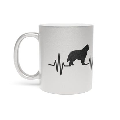 My Heart Beats For Newfies Metallic Coffee Mug