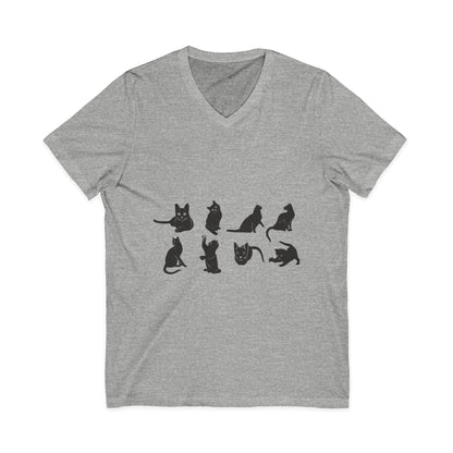Cats Unisex Short Sleeve V-Neck Tee