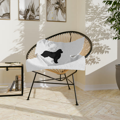 Newfie Silhouette Velveteen Microfiber Blanket