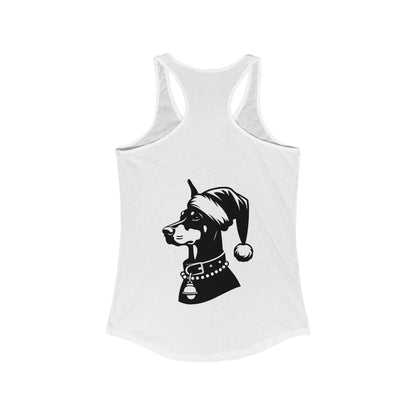 Santa Paws Doberman Women's Racerback Tank
