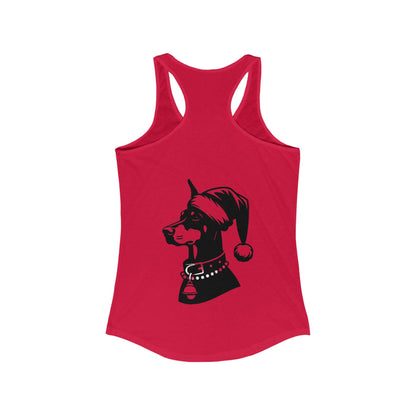 Santa Paws Doberman Women's Racerback Tank
