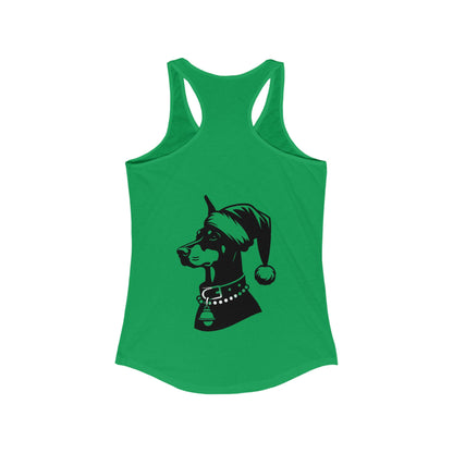 Santa Paws Doberman Women's Racerback Tank
